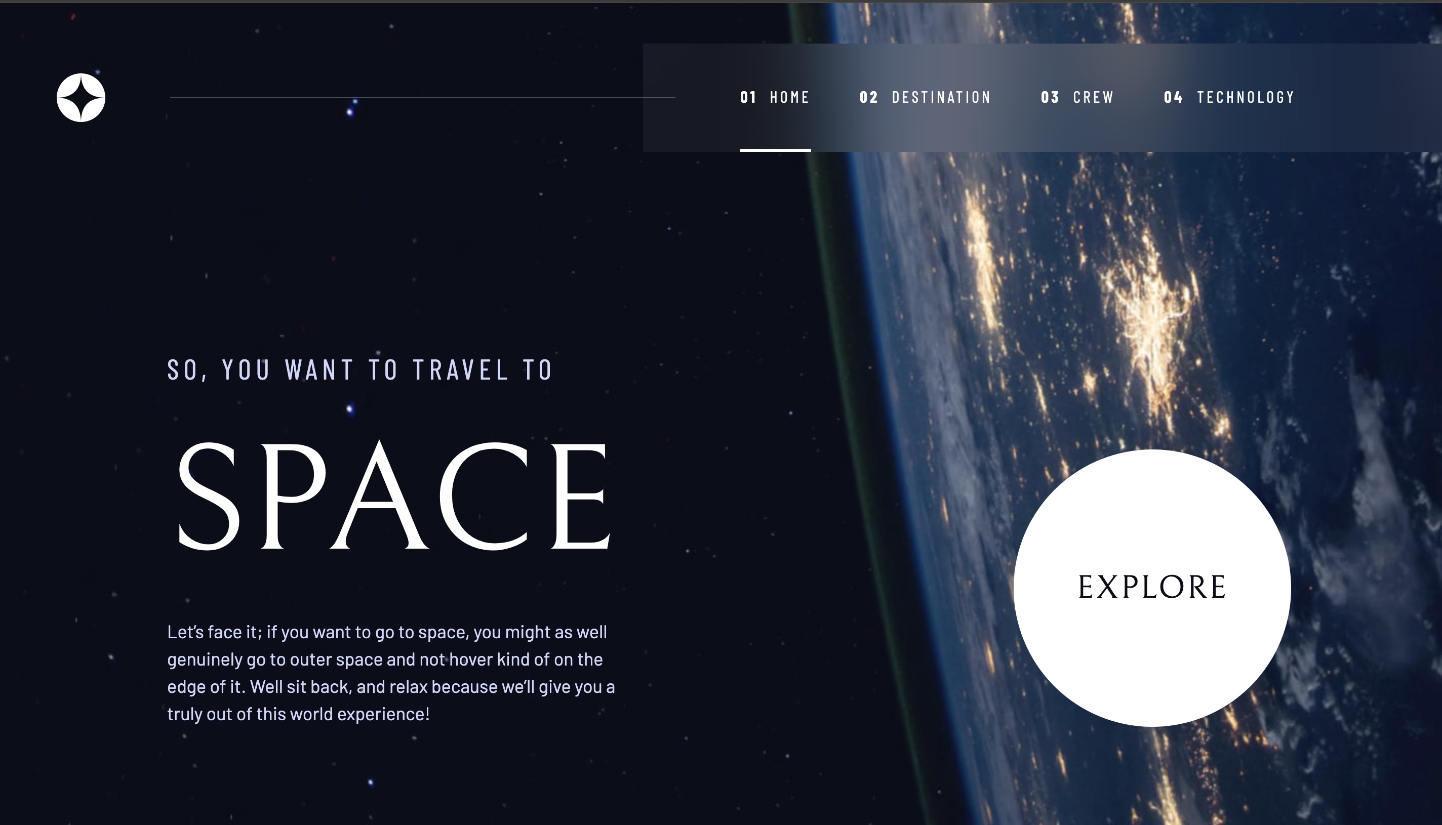Space Tourism Website